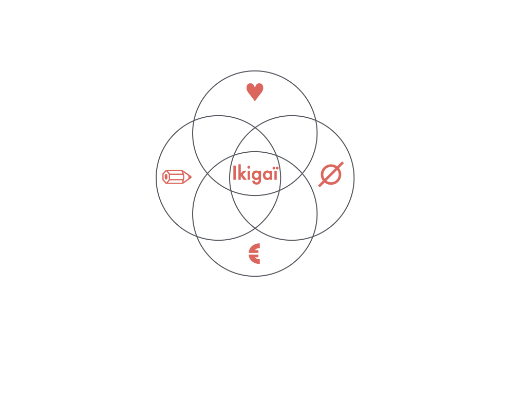 Rosace ikigaï avec icônes
